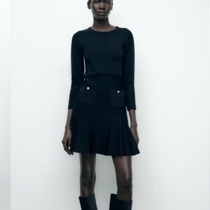 NWT pleaded short knit dress